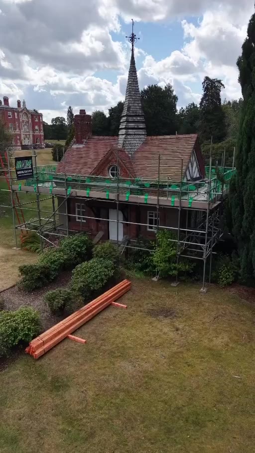 SAM Scaffolding around the boat house at Bostock Hall